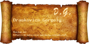 Draskovics Gergely névjegykártya